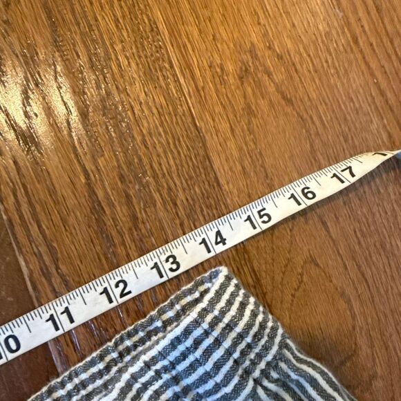 Old Navy linen blend grey white striped wide leg pull on pant M - Picture 7 of 9